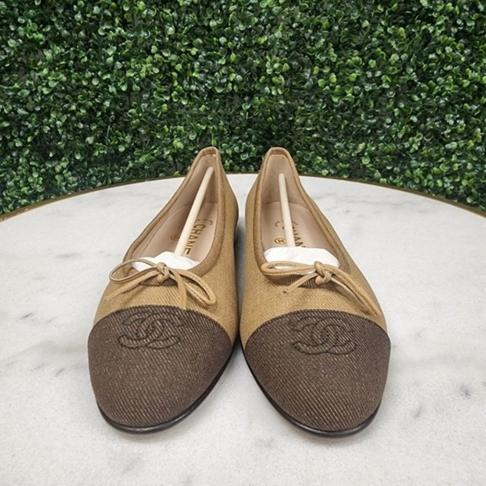 Chanel Ballerina Flats Denim Limited Edition Brown 36 US 6